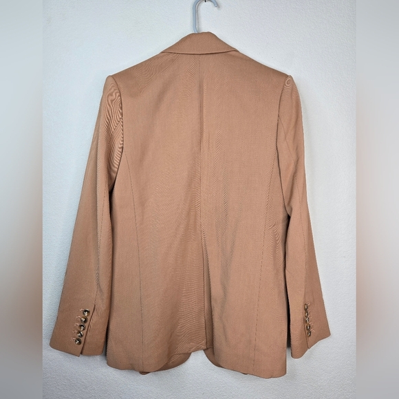 A.L.C Women Maverick Blazer Jacket  Coat Sz 2 Tan Orange Long Line Lace Up Cinch - Picture 7 of 12